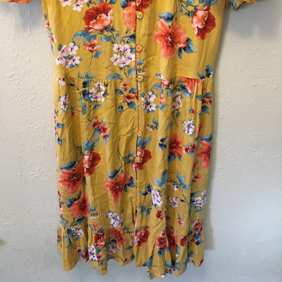 Xhilaration Yellow Floral Dress - Picture 3 of 8